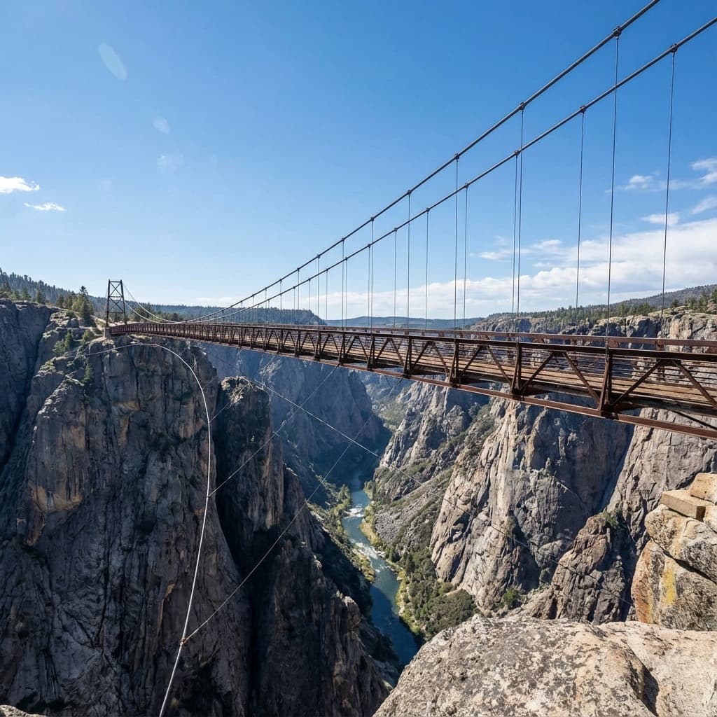 Royal Gorge Bridge spanning the Arkansas River canyon